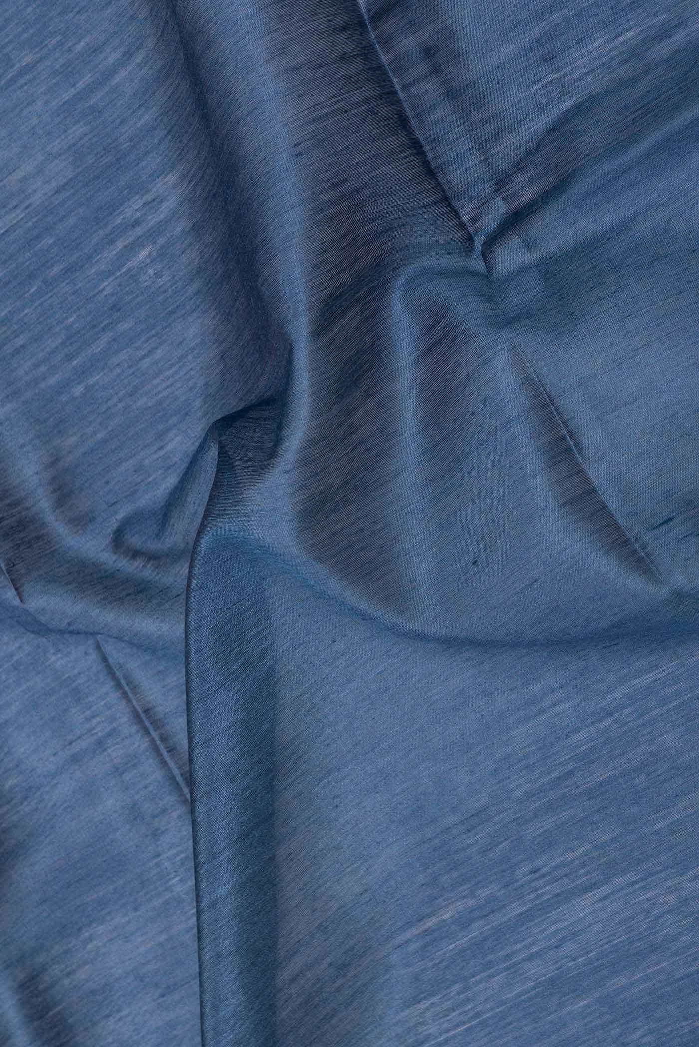 Peacock Blue Tussar Silk Saree