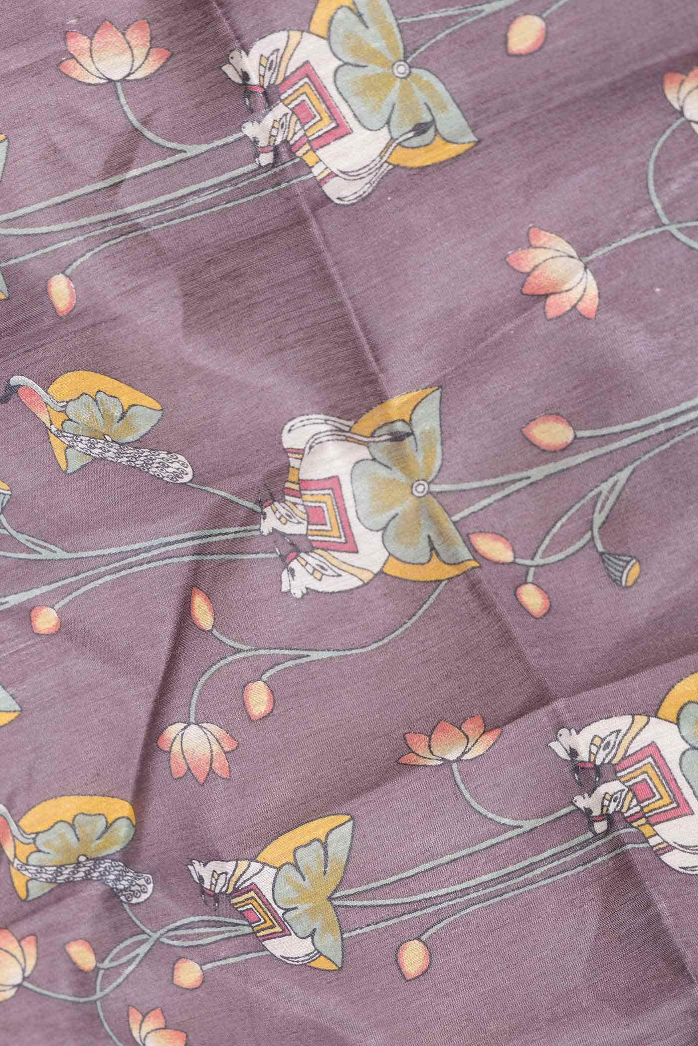 Brown Dual Tone Tussar Silk Saree