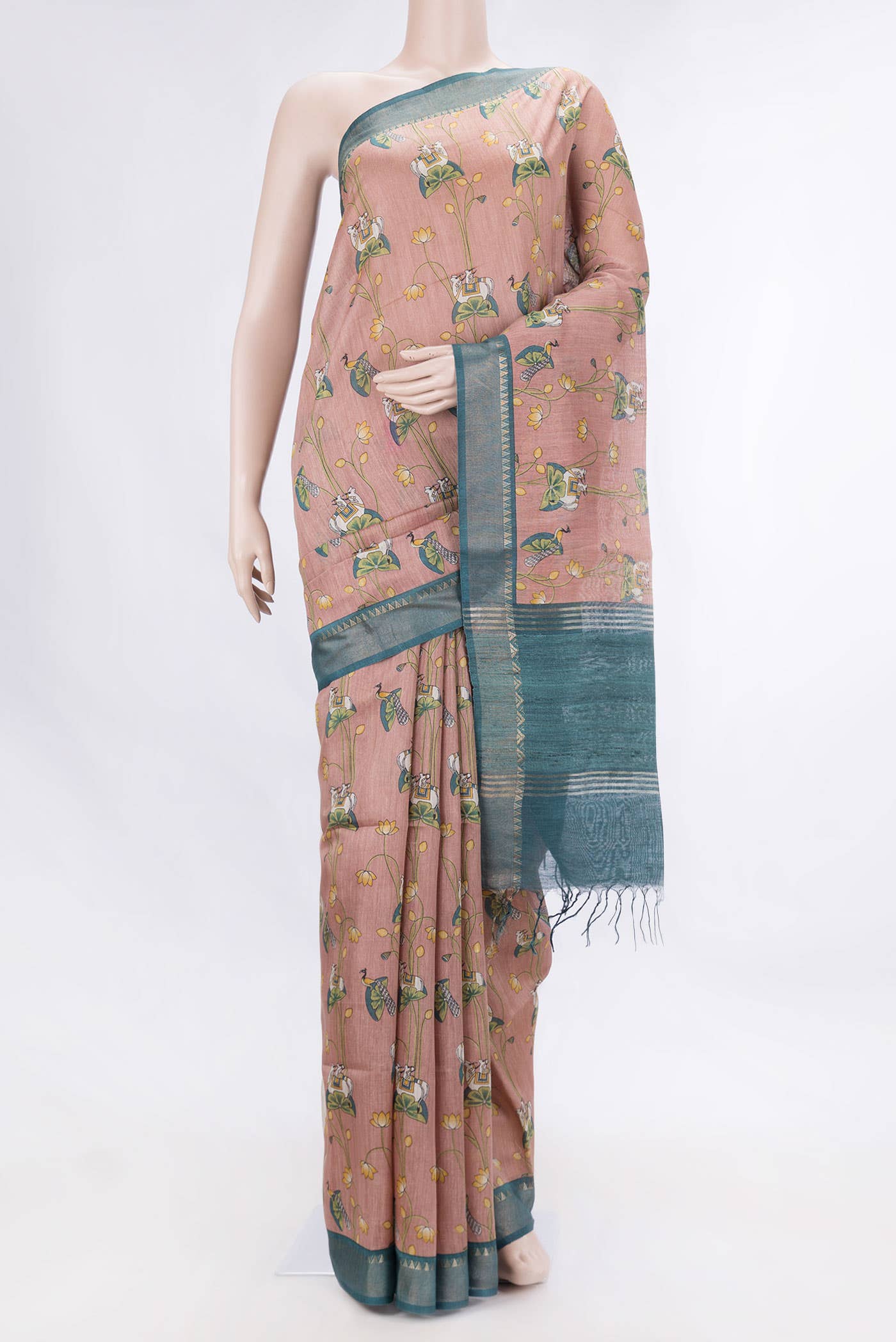 Brown Dual Tone Tussar Silk Saree