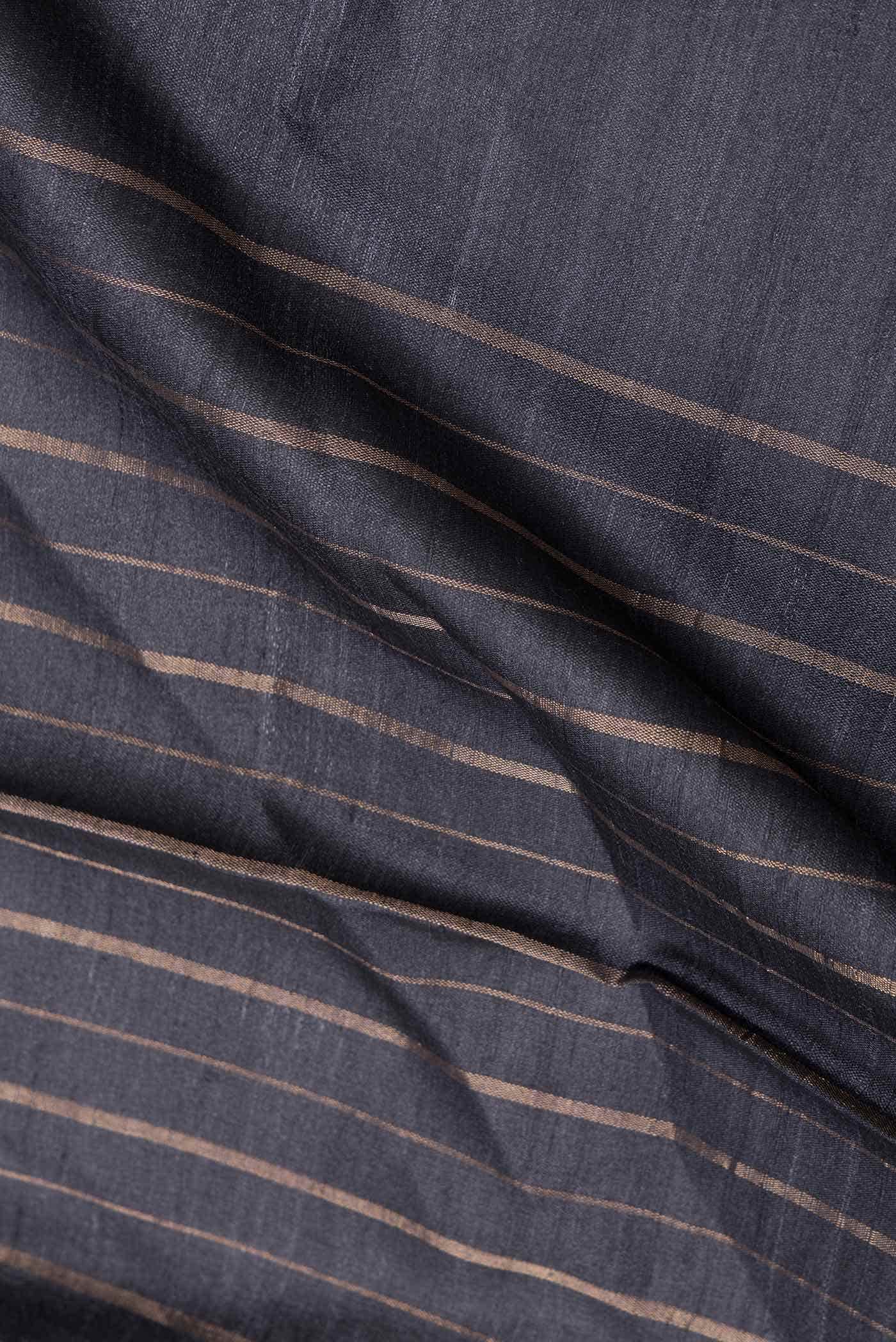 Black Dual Tone Tussar Silk Saree