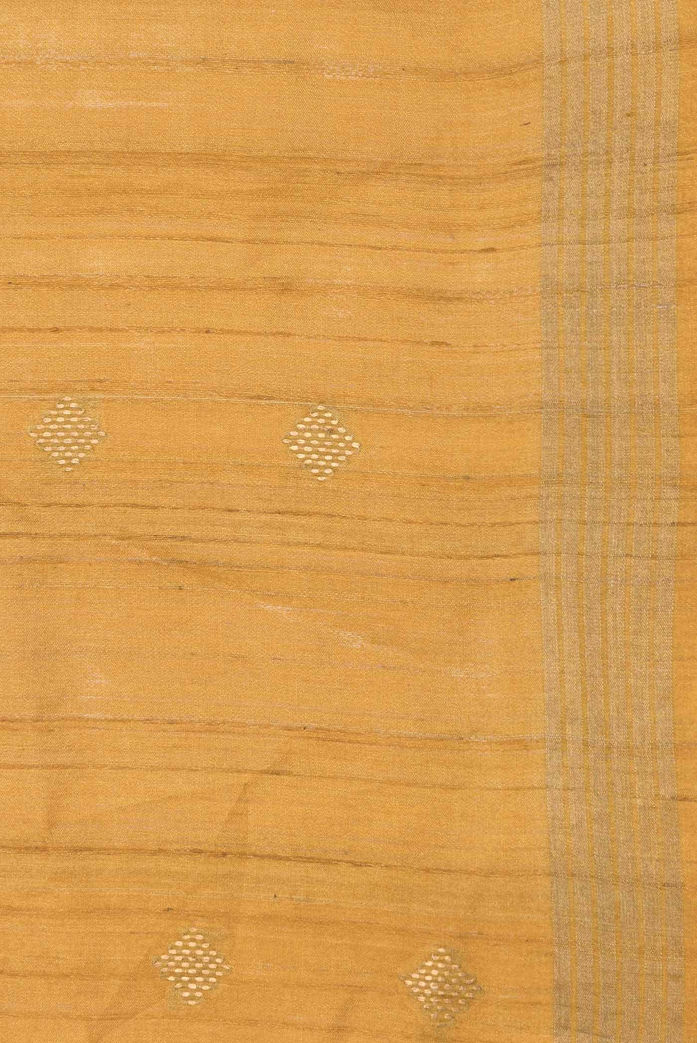Mustard Dual Tone Tussar Silk Saree