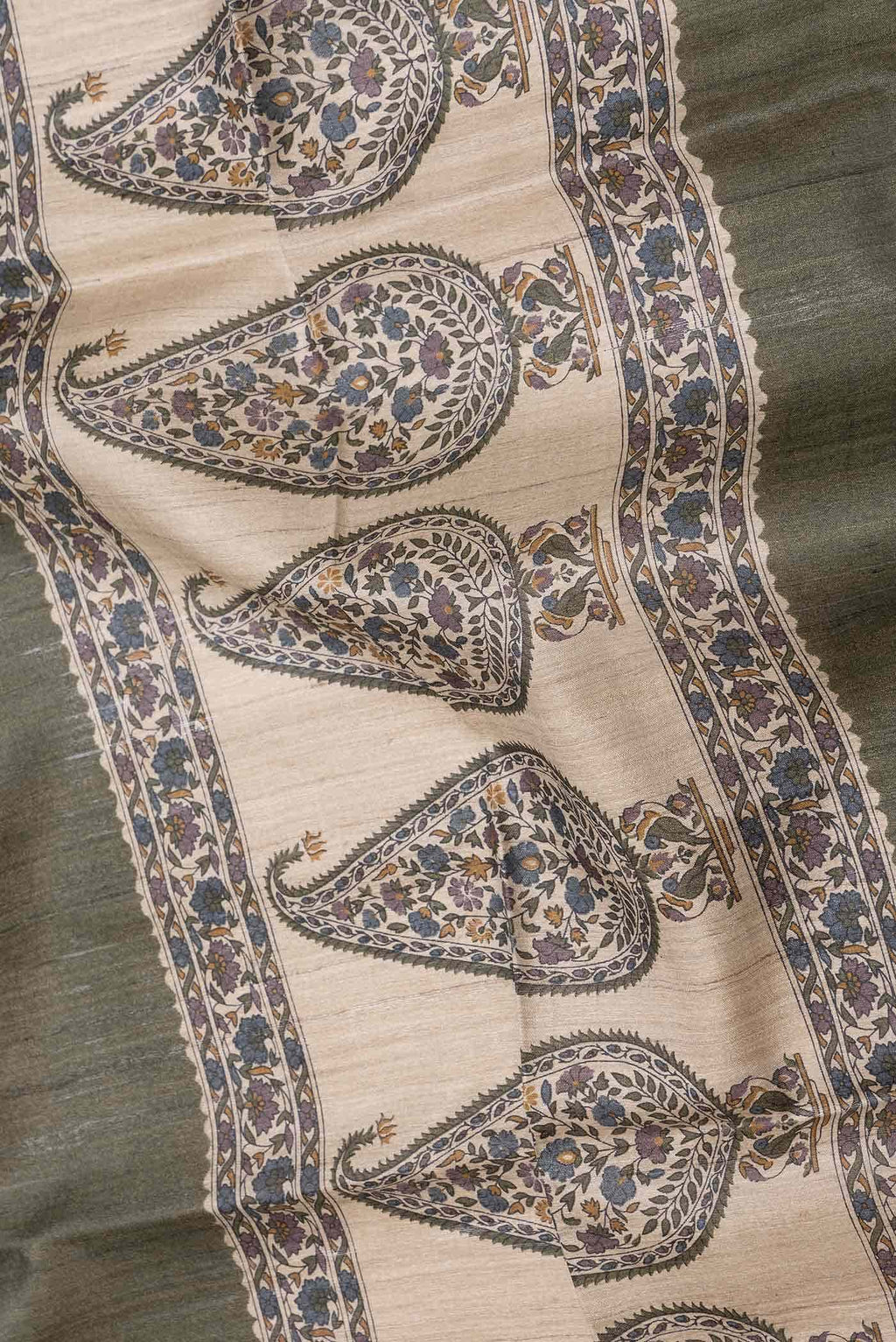 Green Dual Tone Tussar Silk Saree