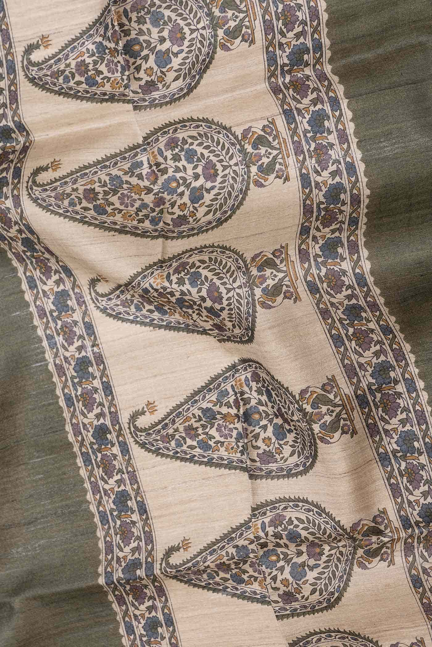 Green Dual Tone Tussar Silk Saree