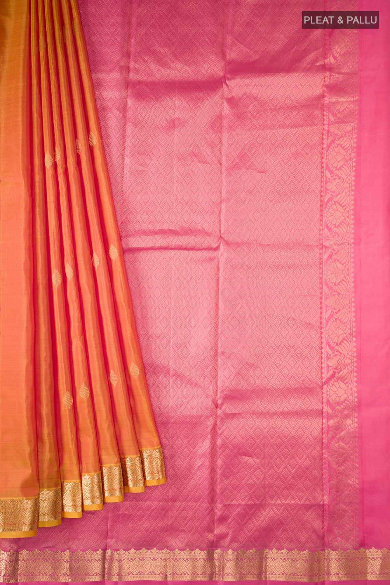 Orange Kanchipuram Silk Saree