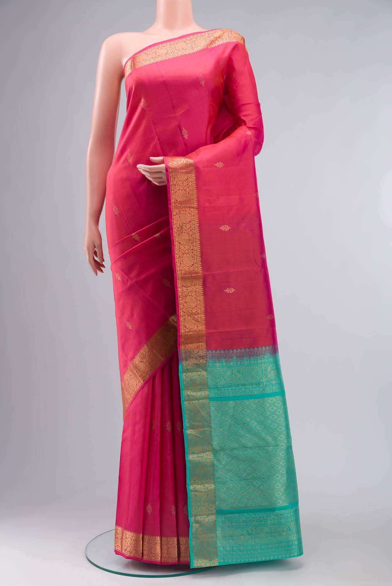 Pink Kanchipuram Silk Saree