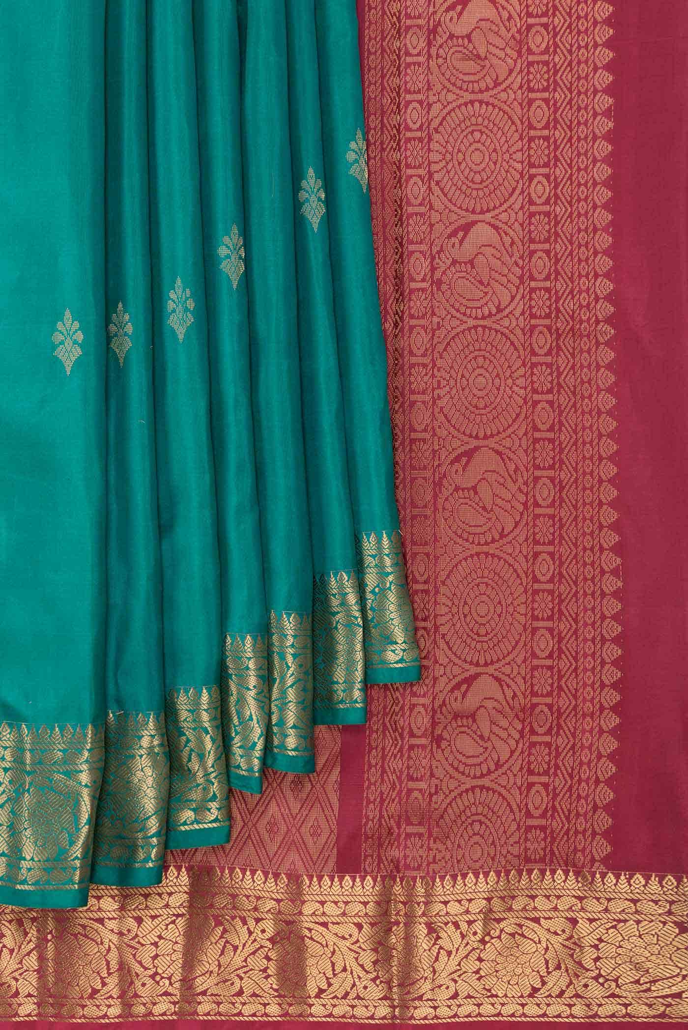 Green Dual Tone Kanchipuram Silk Saree