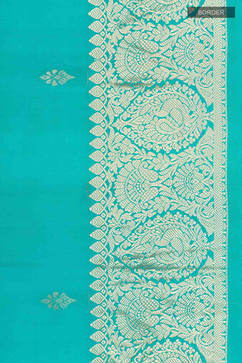 Turquoise Kanchipuram Silk Saree