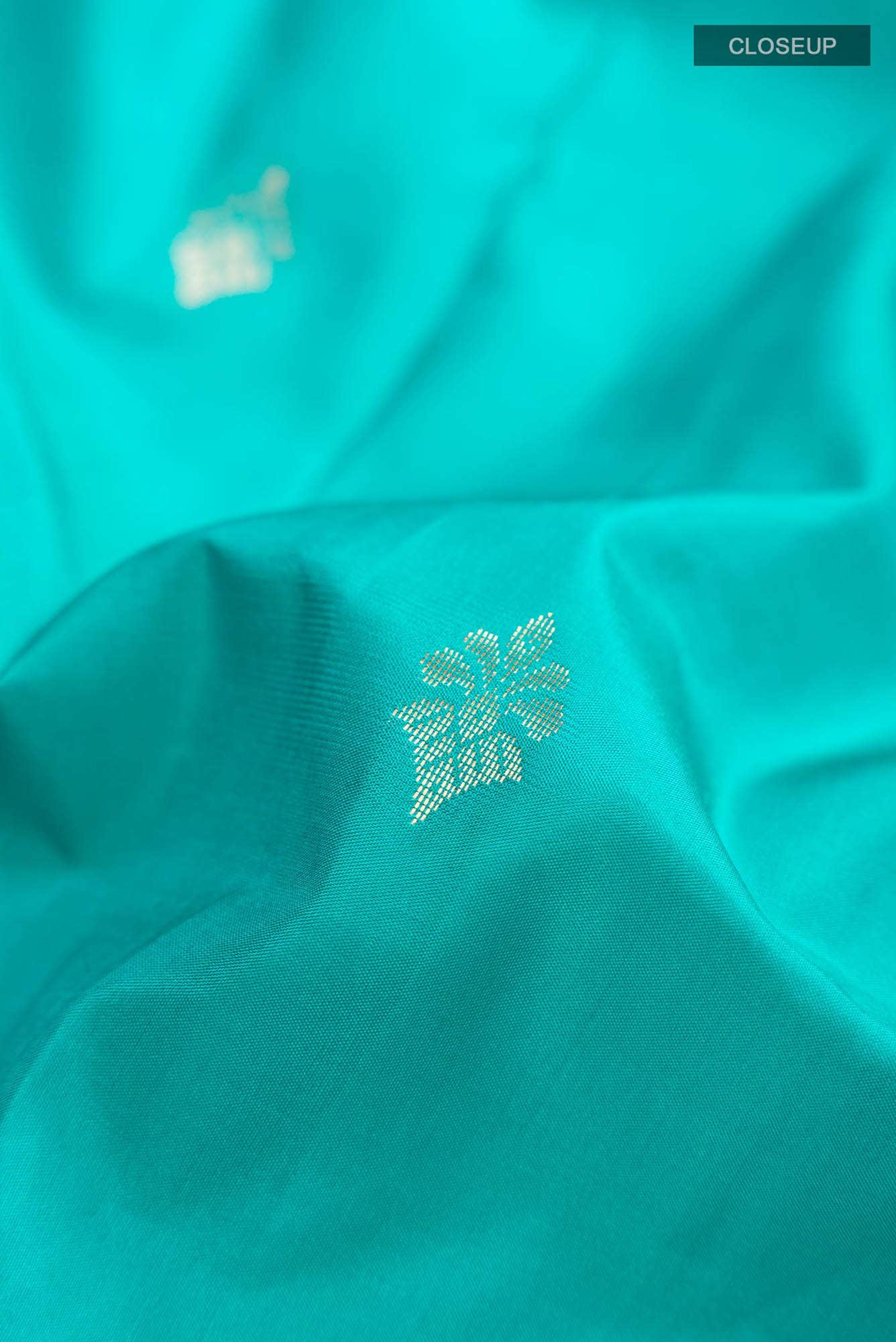 Turquoise Kanchipuram Silk Saree