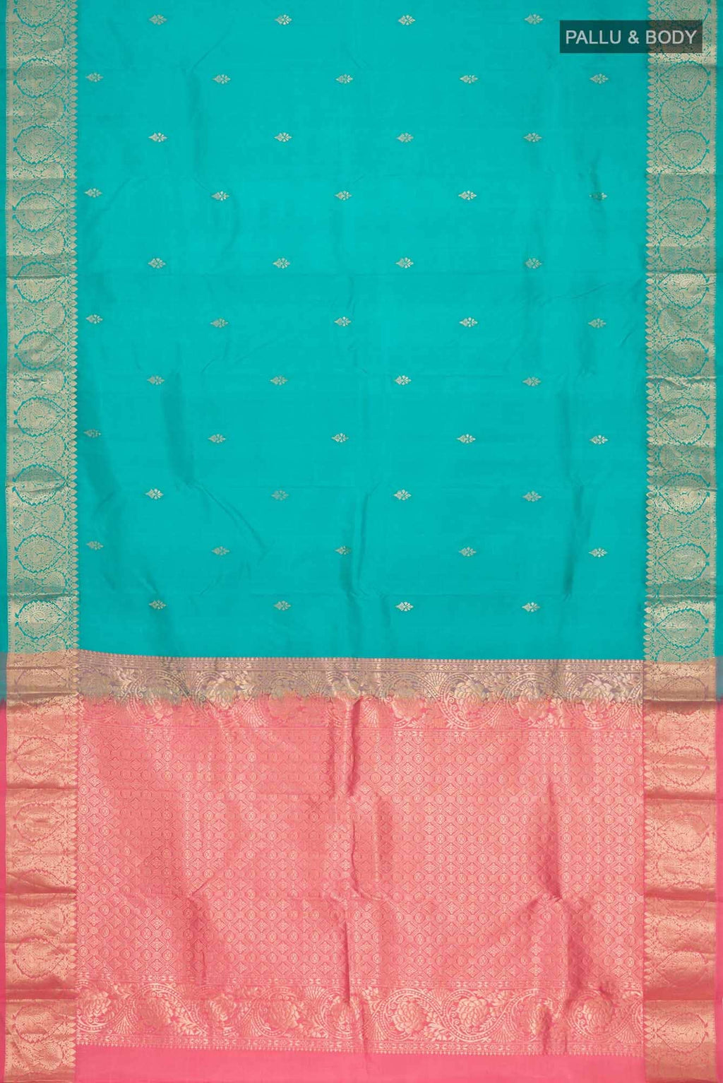 Turquoise Kanchipuram Silk Saree