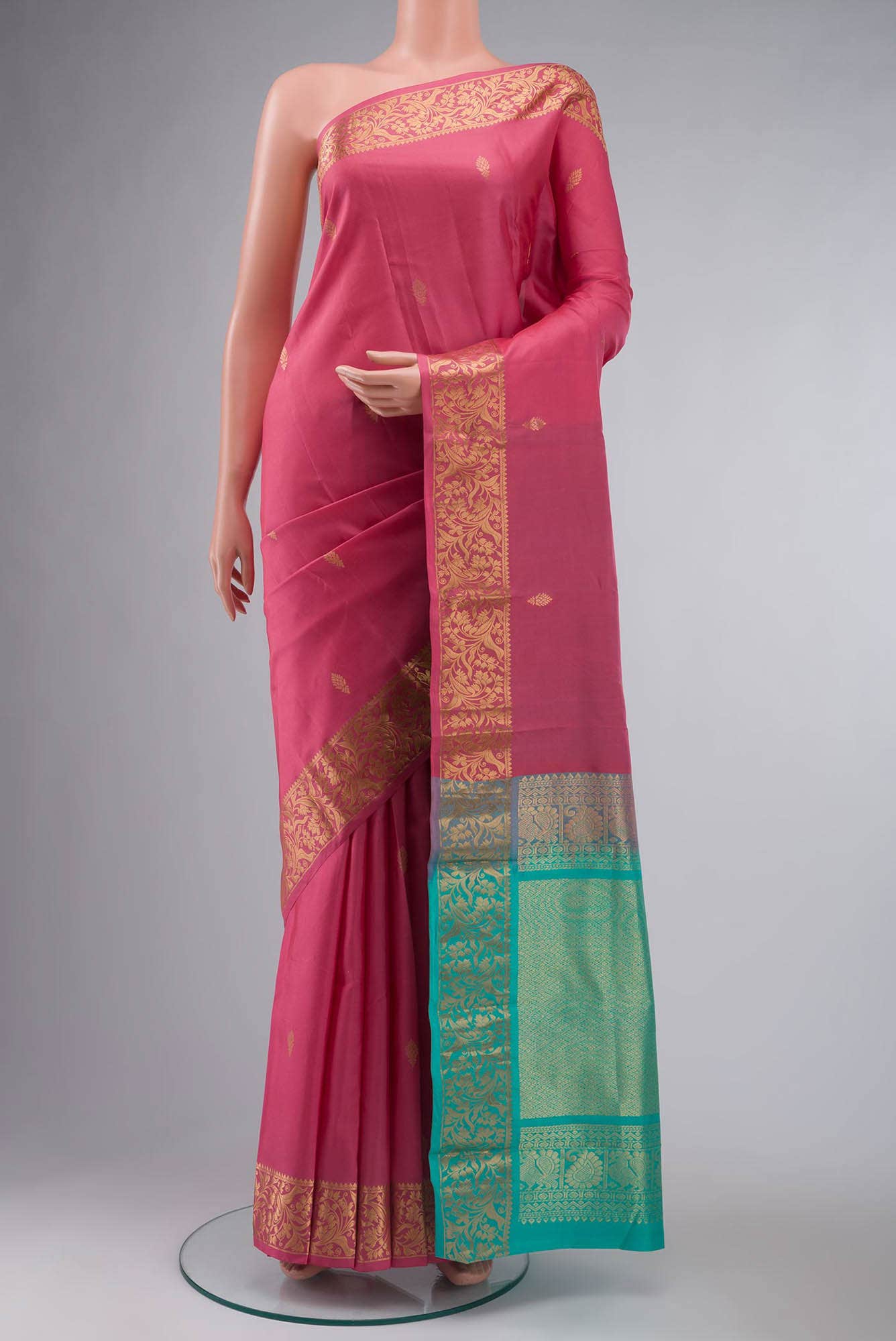 Pink Kanchipuram Silk Saree