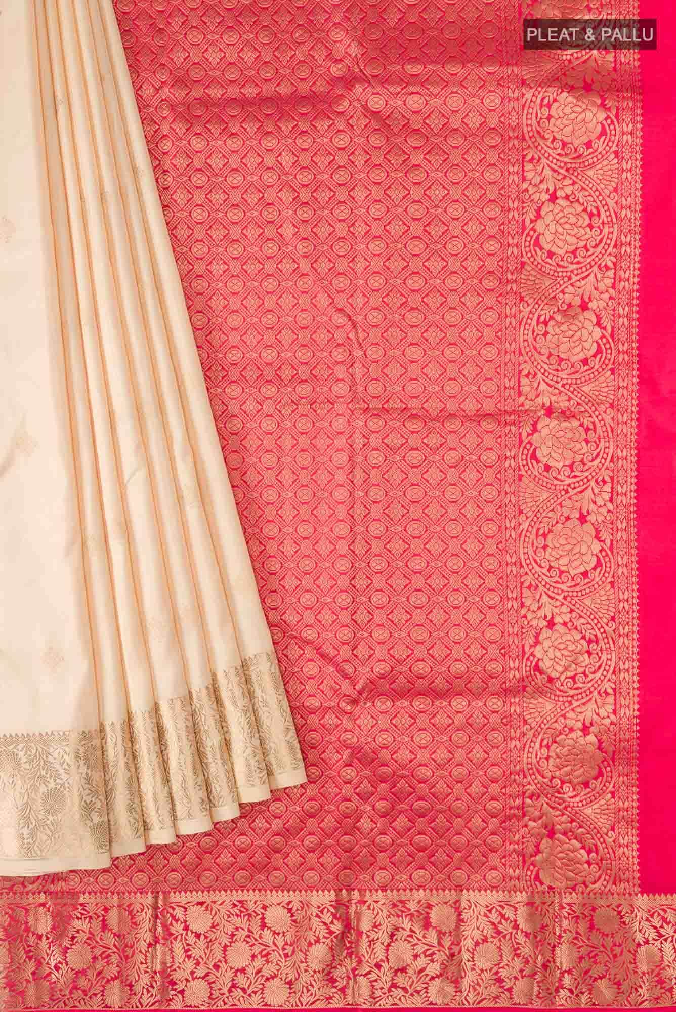 Cream Kanchipuram Silk Saree