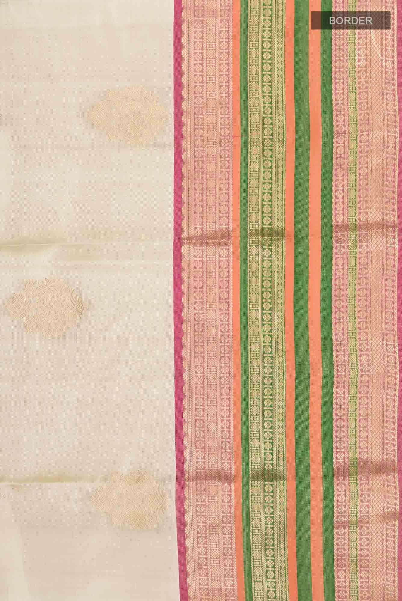 Beige Kanchipuram Silk Saree