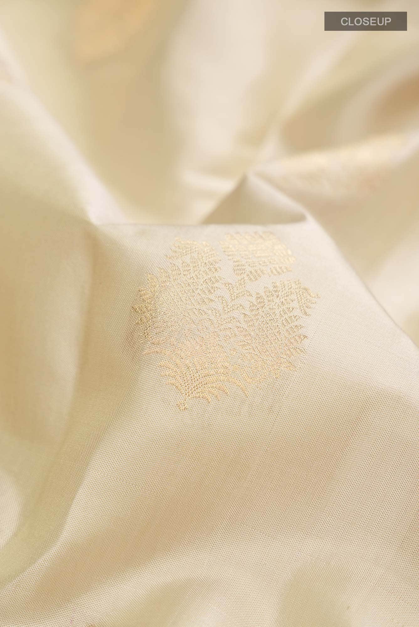Beige Kanchipuram Silk Saree