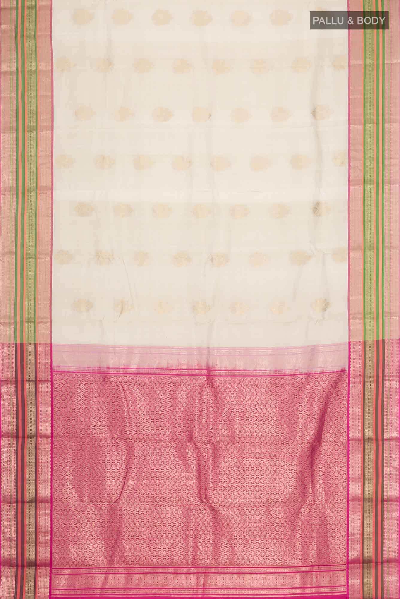 Beige Kanchipuram Silk Saree