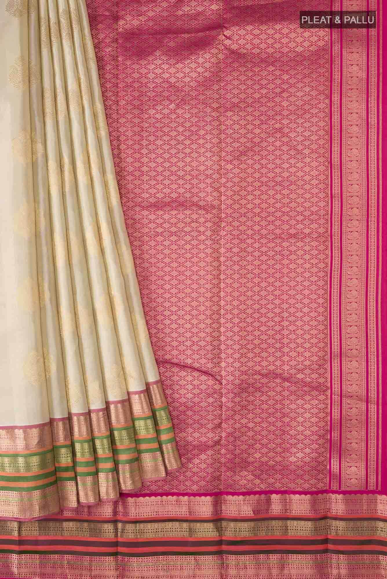 Beige Kanchipuram Silk Saree