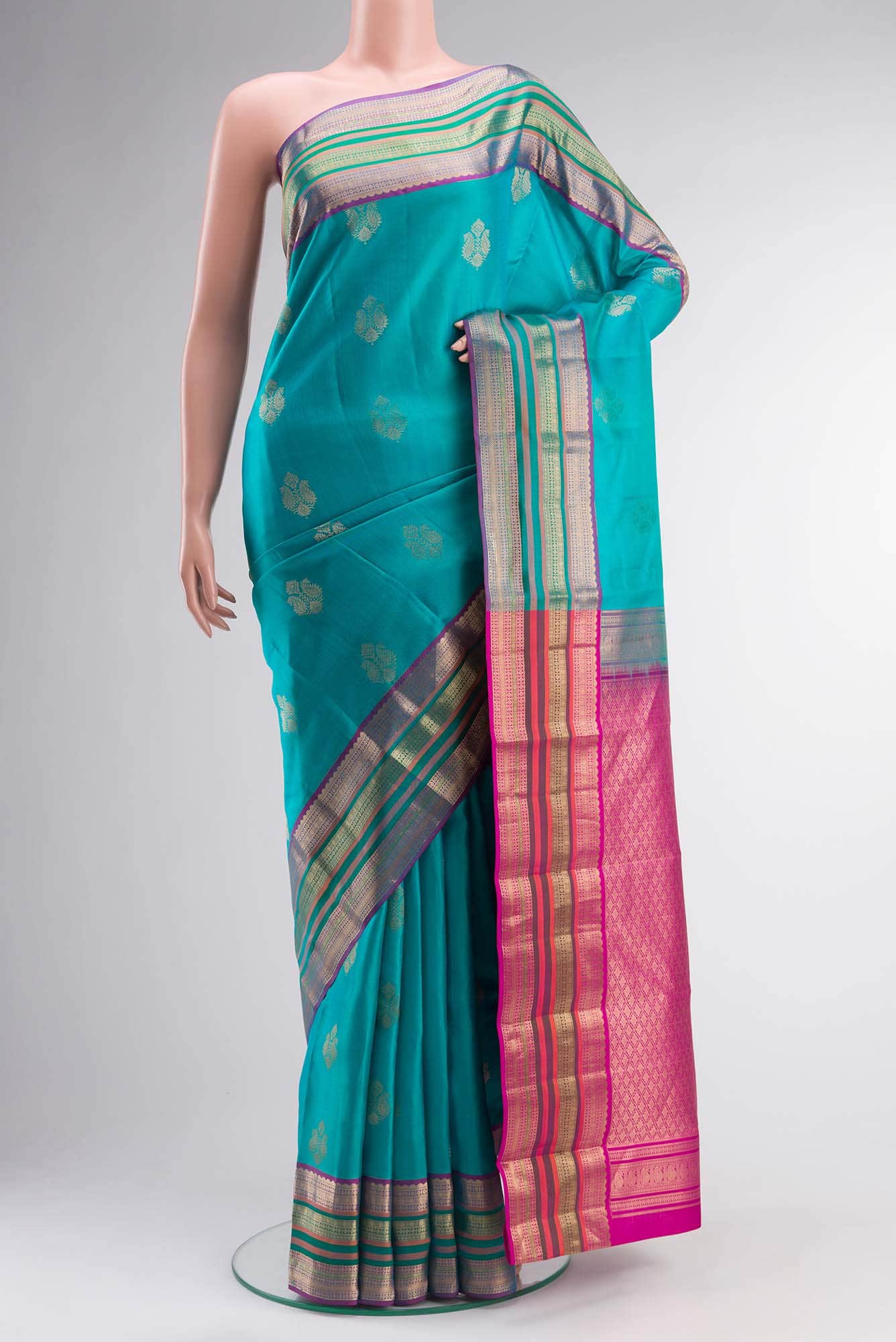 Blue Kanchipuram Silk Saree
