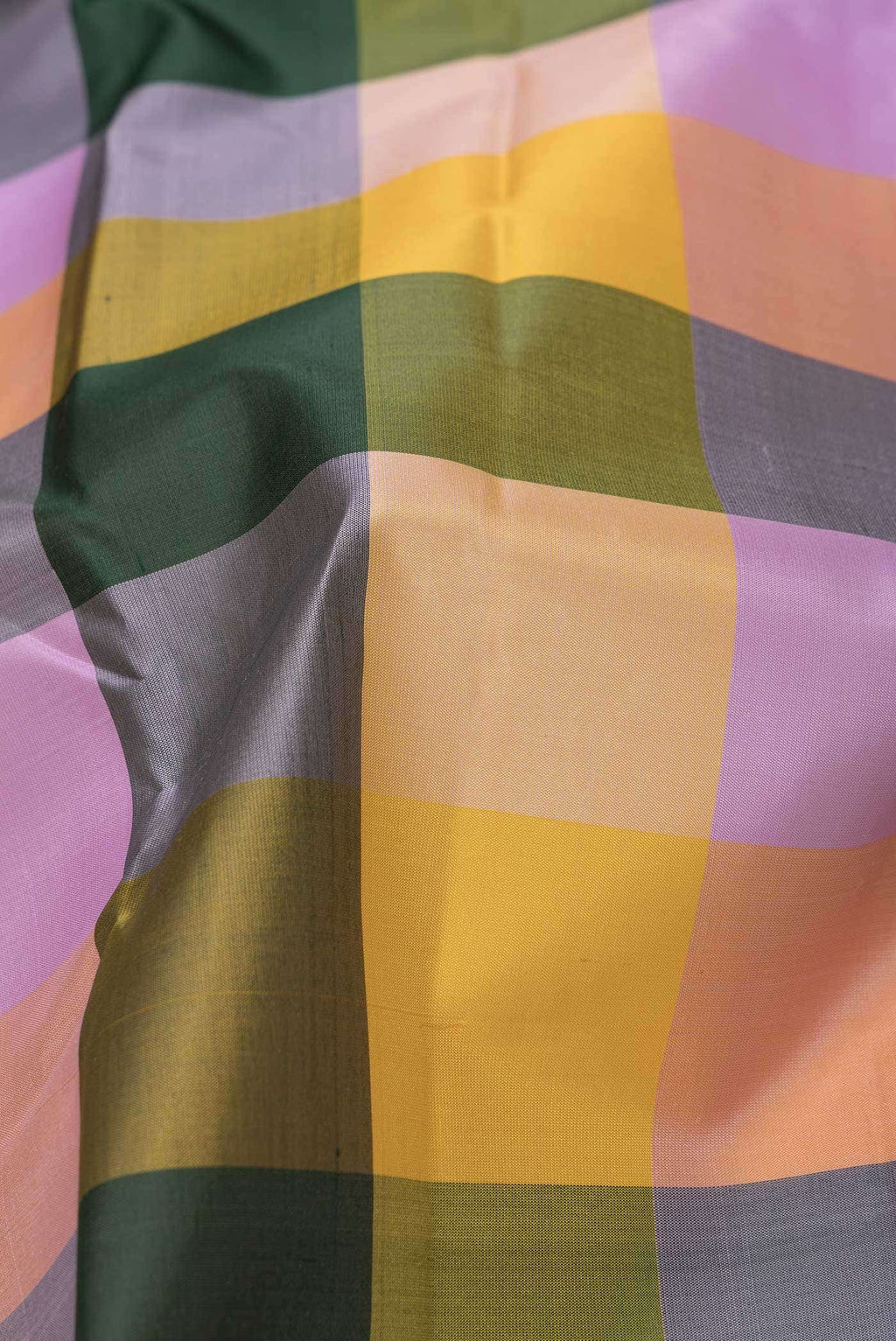 Lavender Mustard and Green Dual Tone Kanchipuram Silk Saree