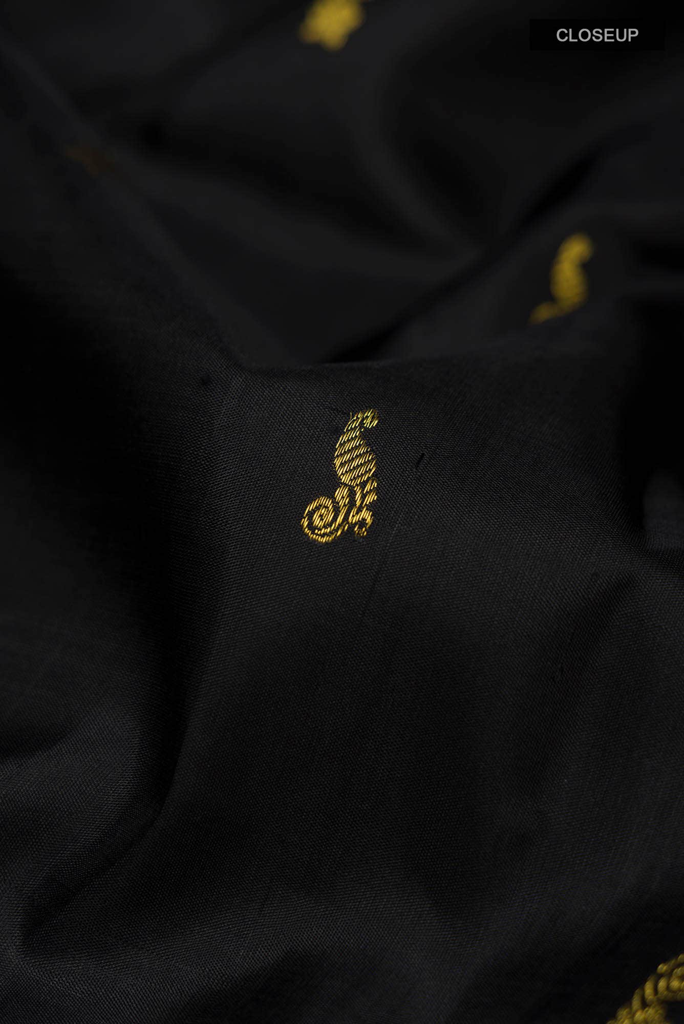 Black Kanchipuram Silk Saree