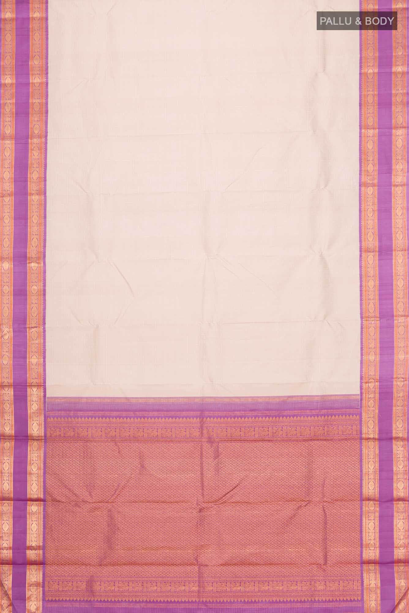 Cream Kanchipuram Silk Saree