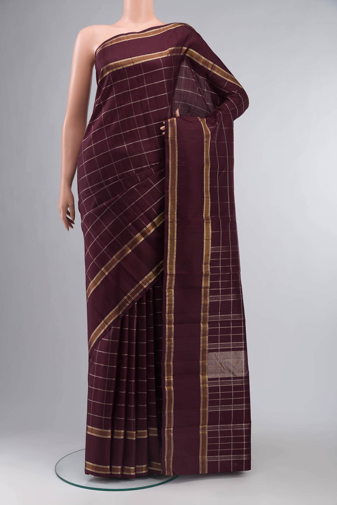 Coffee Brown Kanchipuram Silk Saree