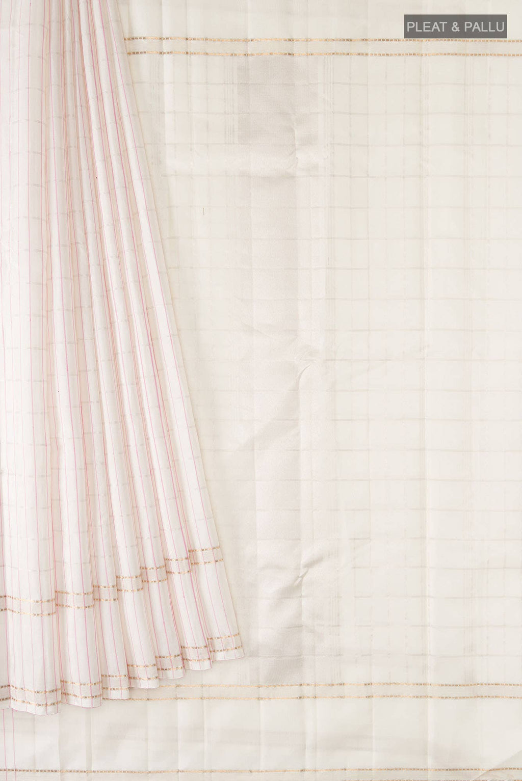 Off White Kanchipuram Silk Saree