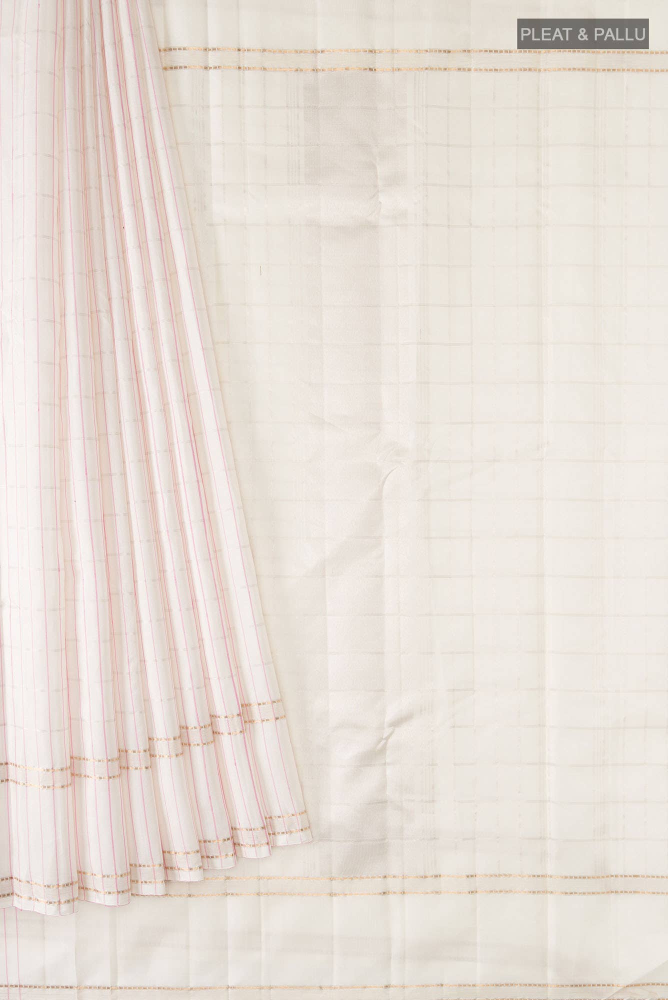 Off White Kanchipuram Silk Saree