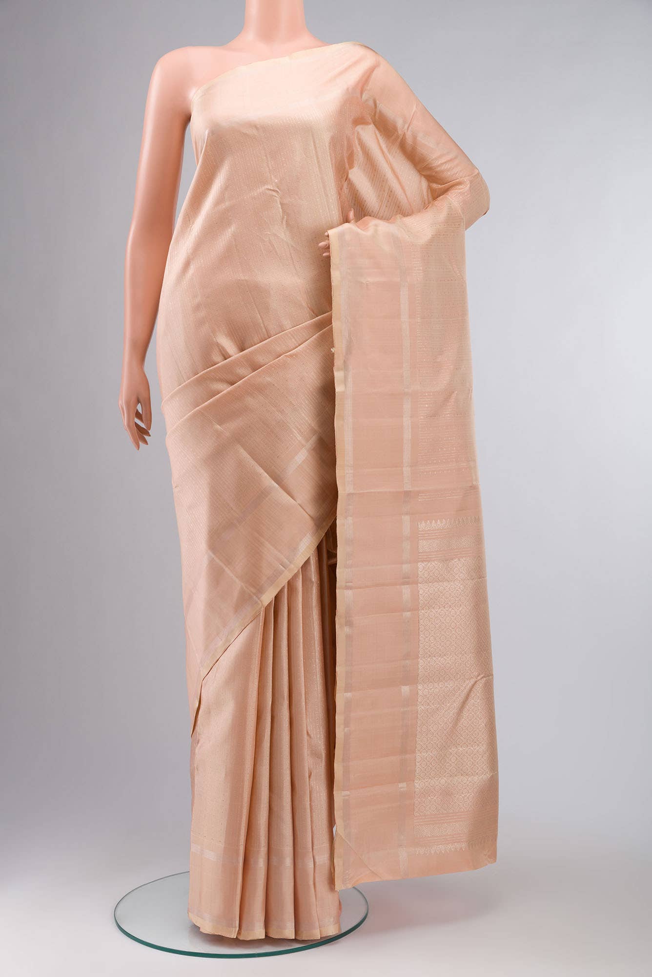 Peach Kanchipuram Silk Saree