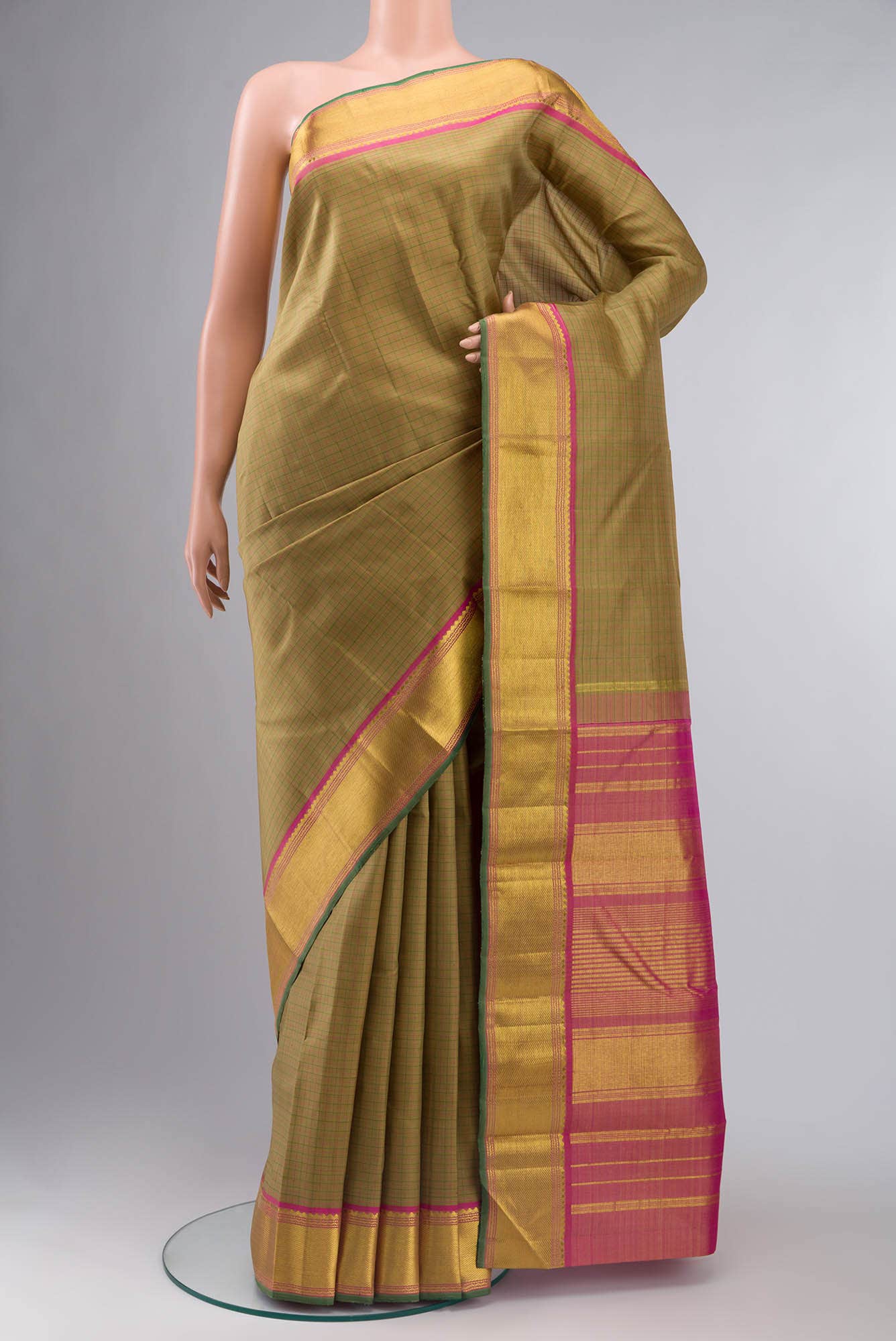 Brown Kanchipuram Silk Saree