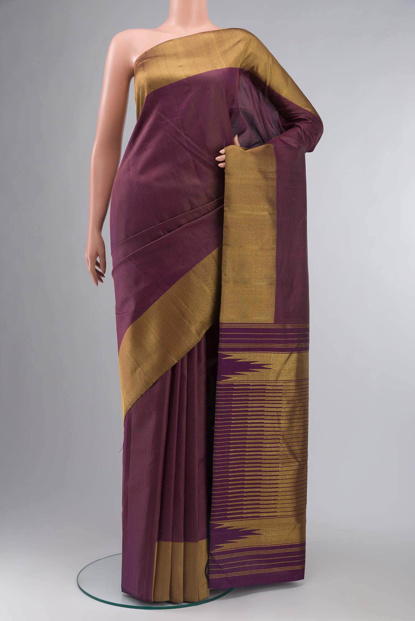 Purple Kanchipuram Silk Saree