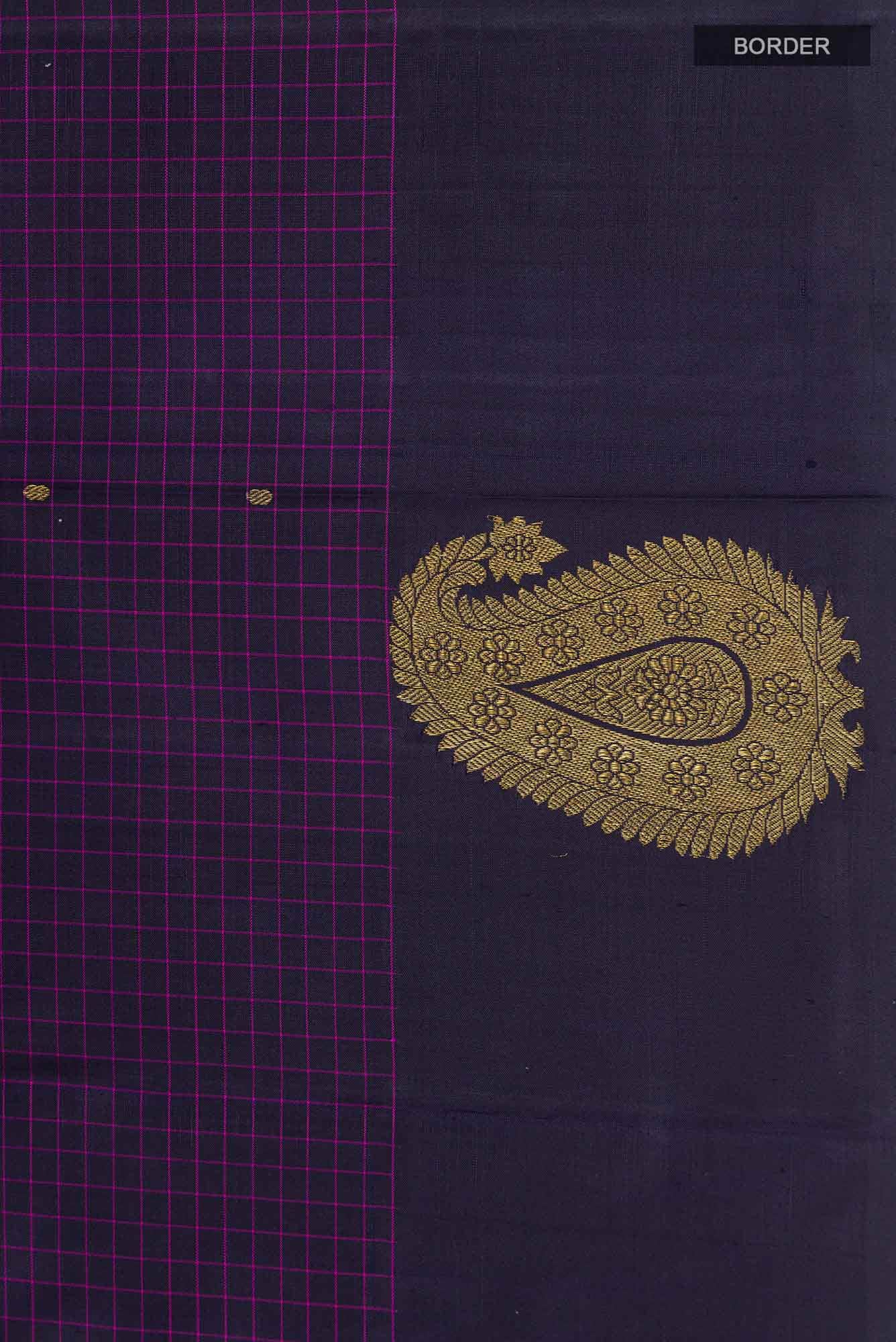 Navy Blue Kanchipuram Silk Saree