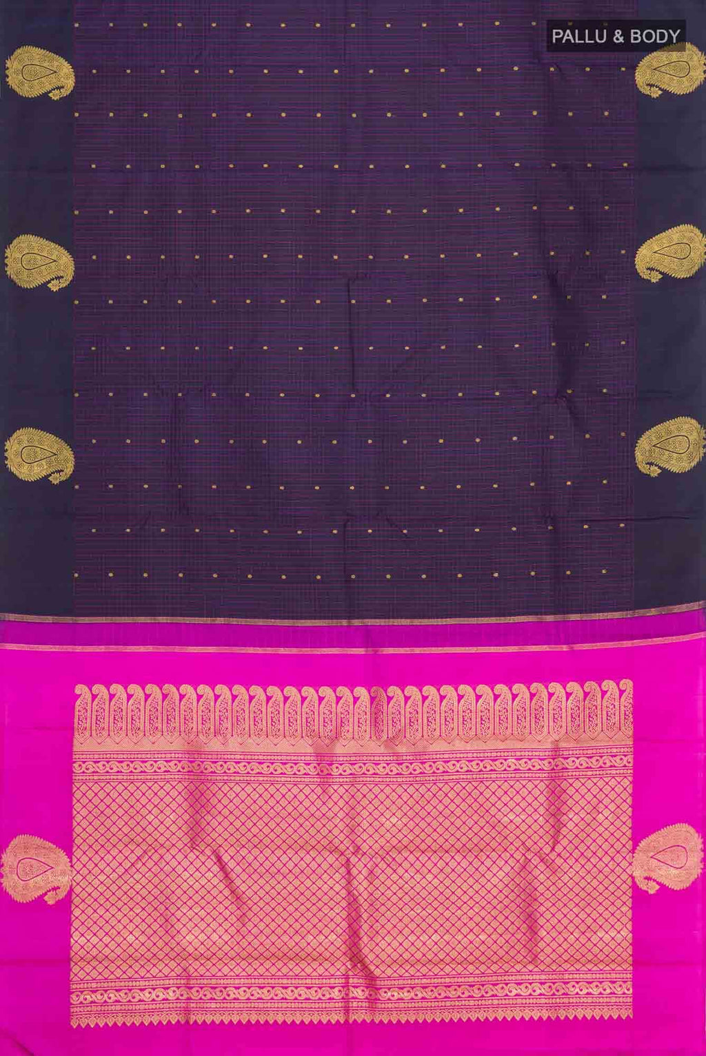Navy Blue Kanchipuram Silk Saree