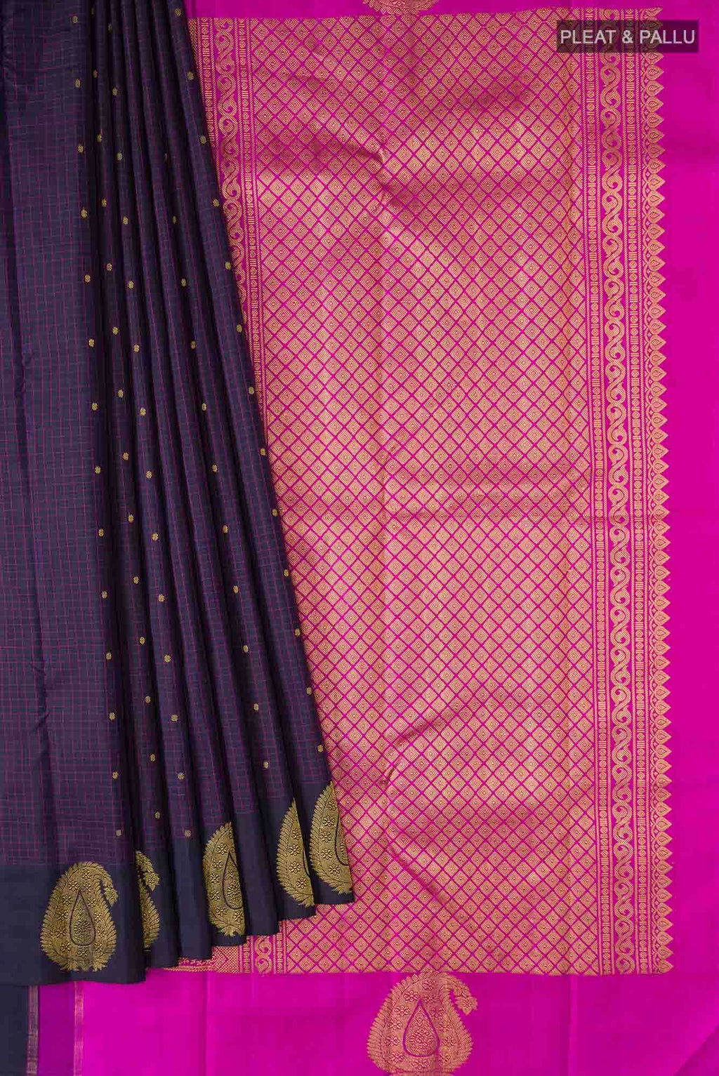 Navy Blue Kanchipuram Silk Saree