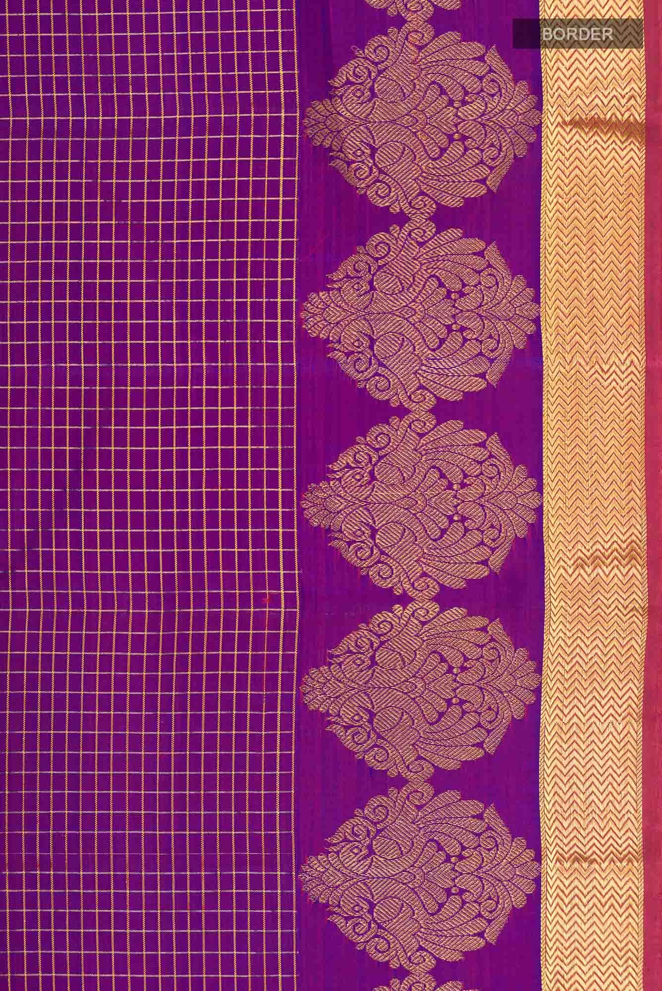 Purple Kanchipuram Silk Saree