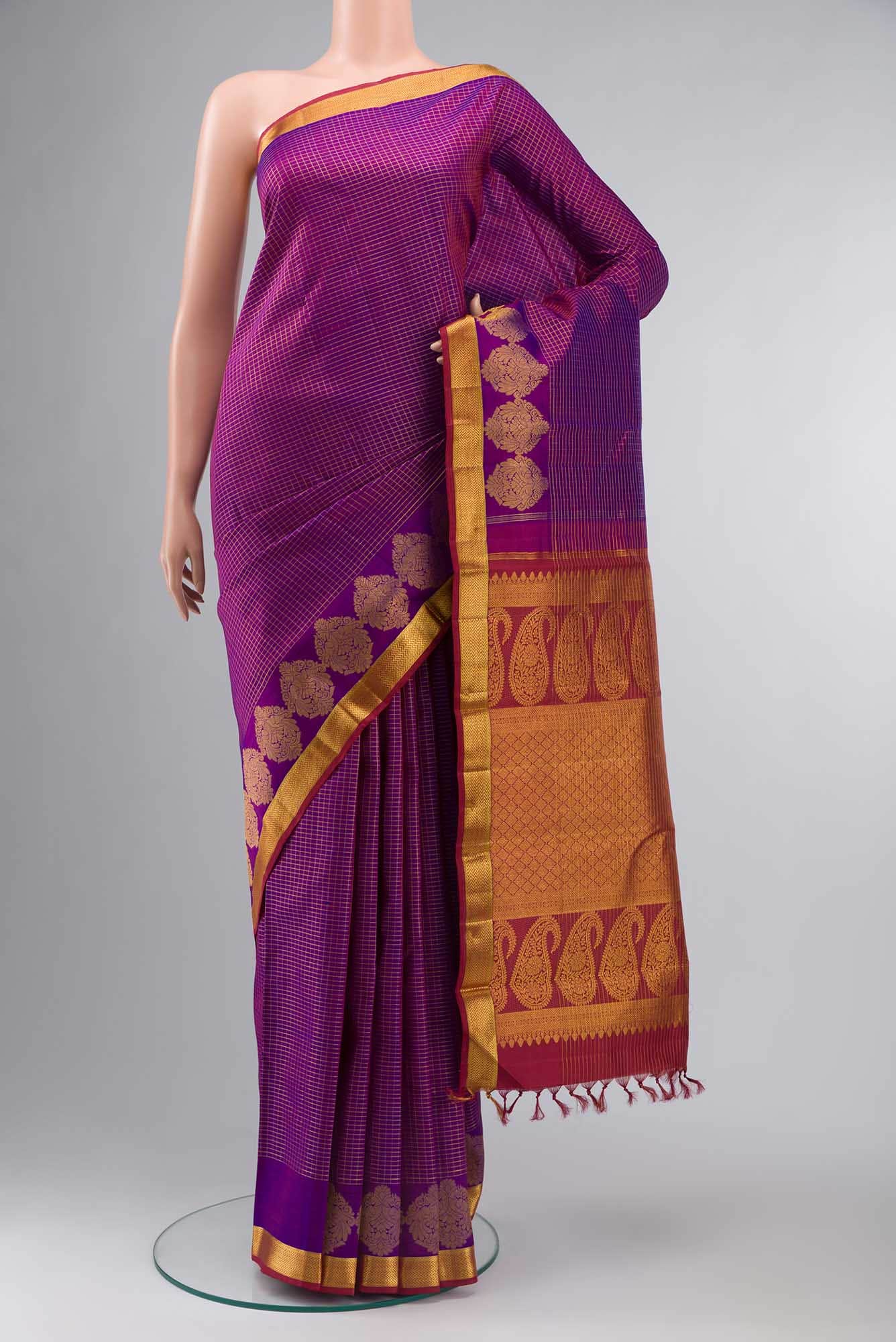 Purple Kanchipuram Silk Saree