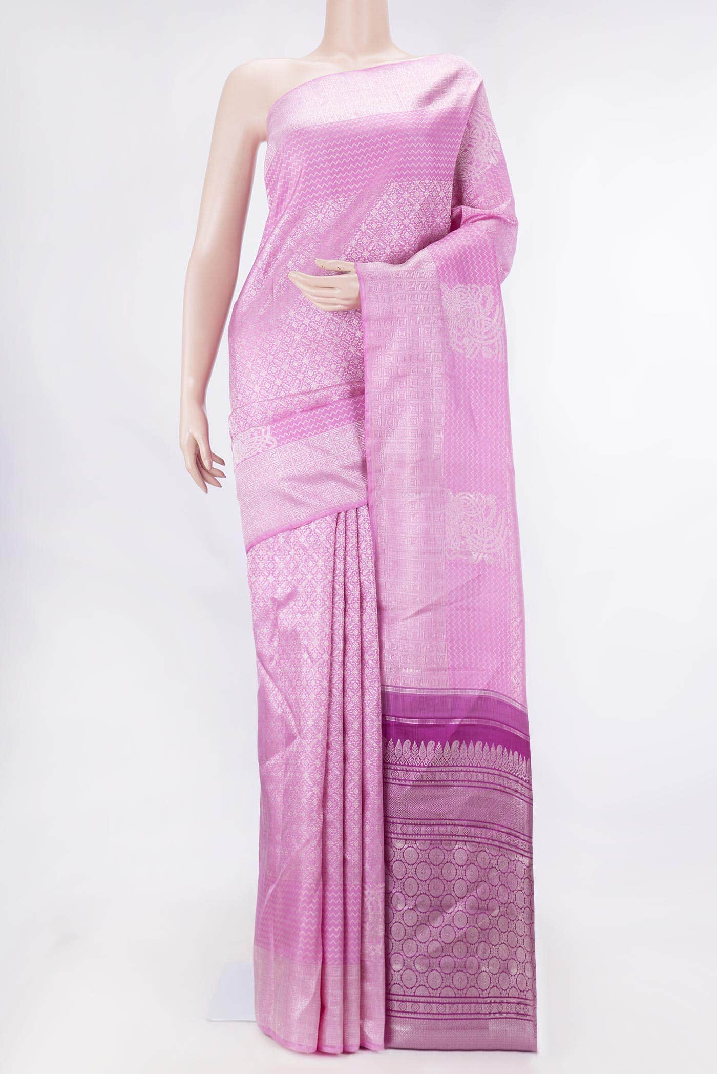 Lavender Dual Tone Kanchipuram Silk Saree