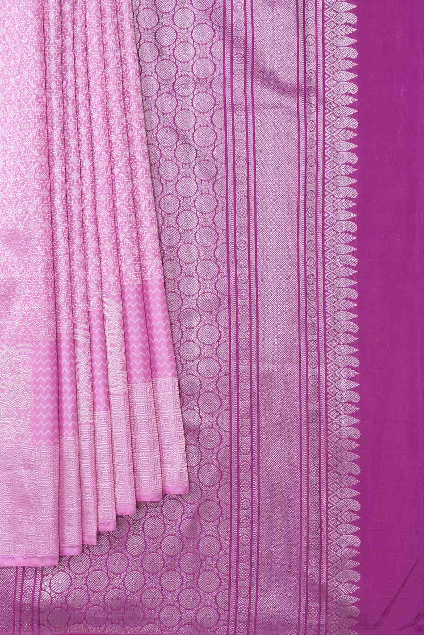 Lavender Dual Tone Kanchipuram Silk Saree