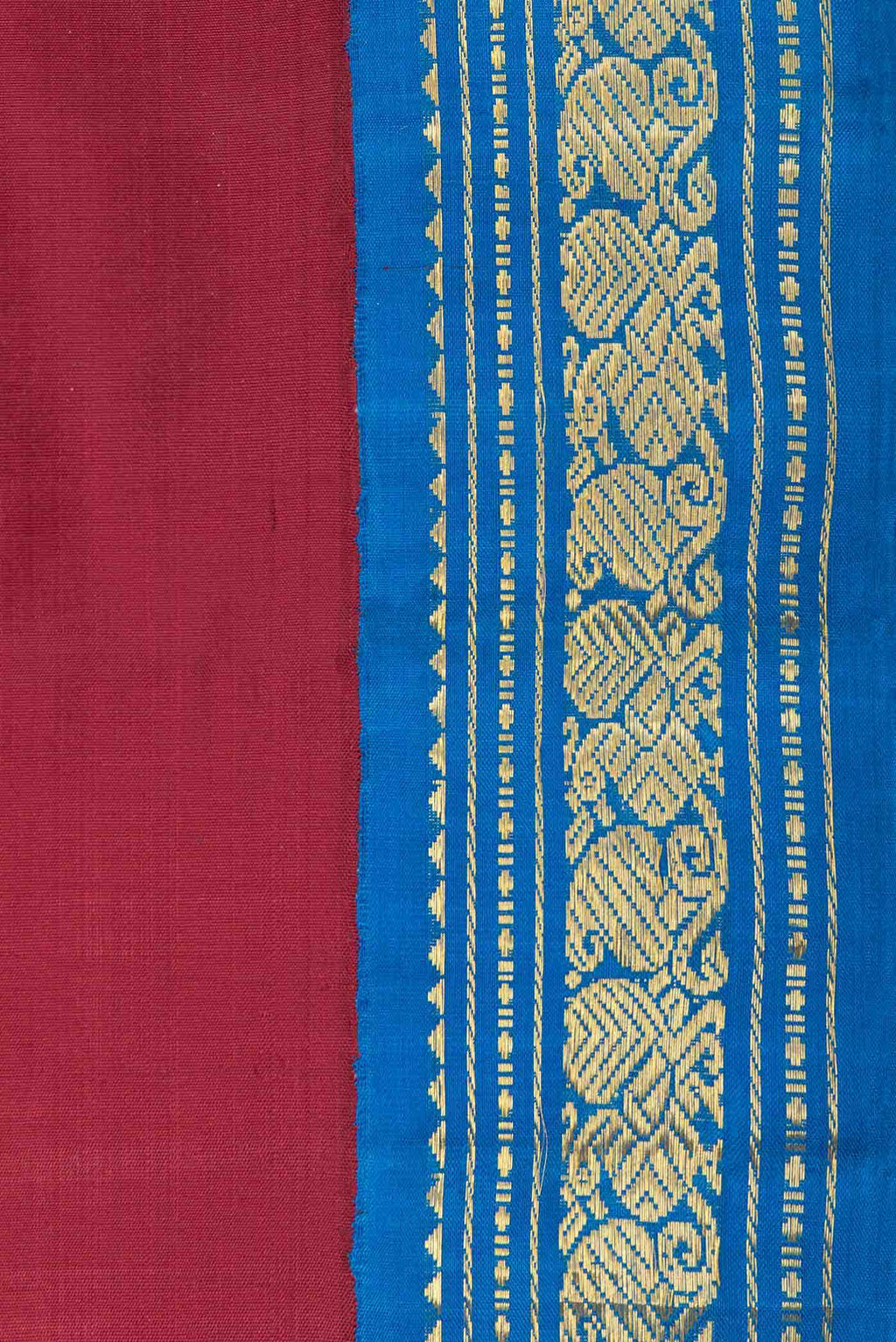 Pure Silk Pure Zari Maroon Dual Tone Kanchipuram Saree