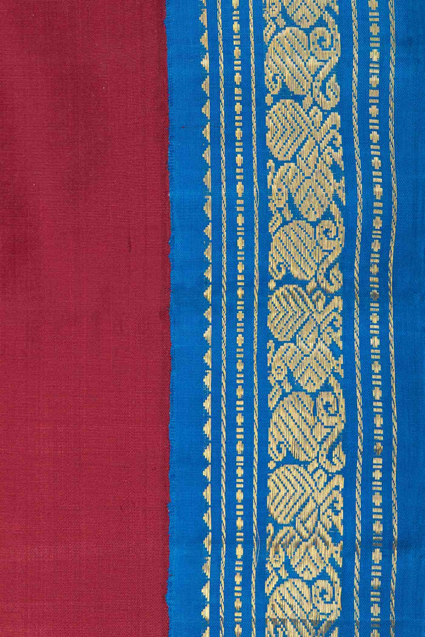 Pure Silk Pure Zari Maroon Dual Tone Kanchipuram Saree