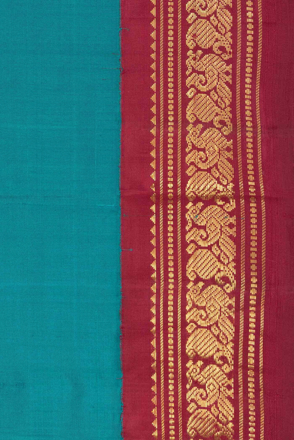 Pure Silk Pure Zari Green Dual Tone Kanchipuram Saree