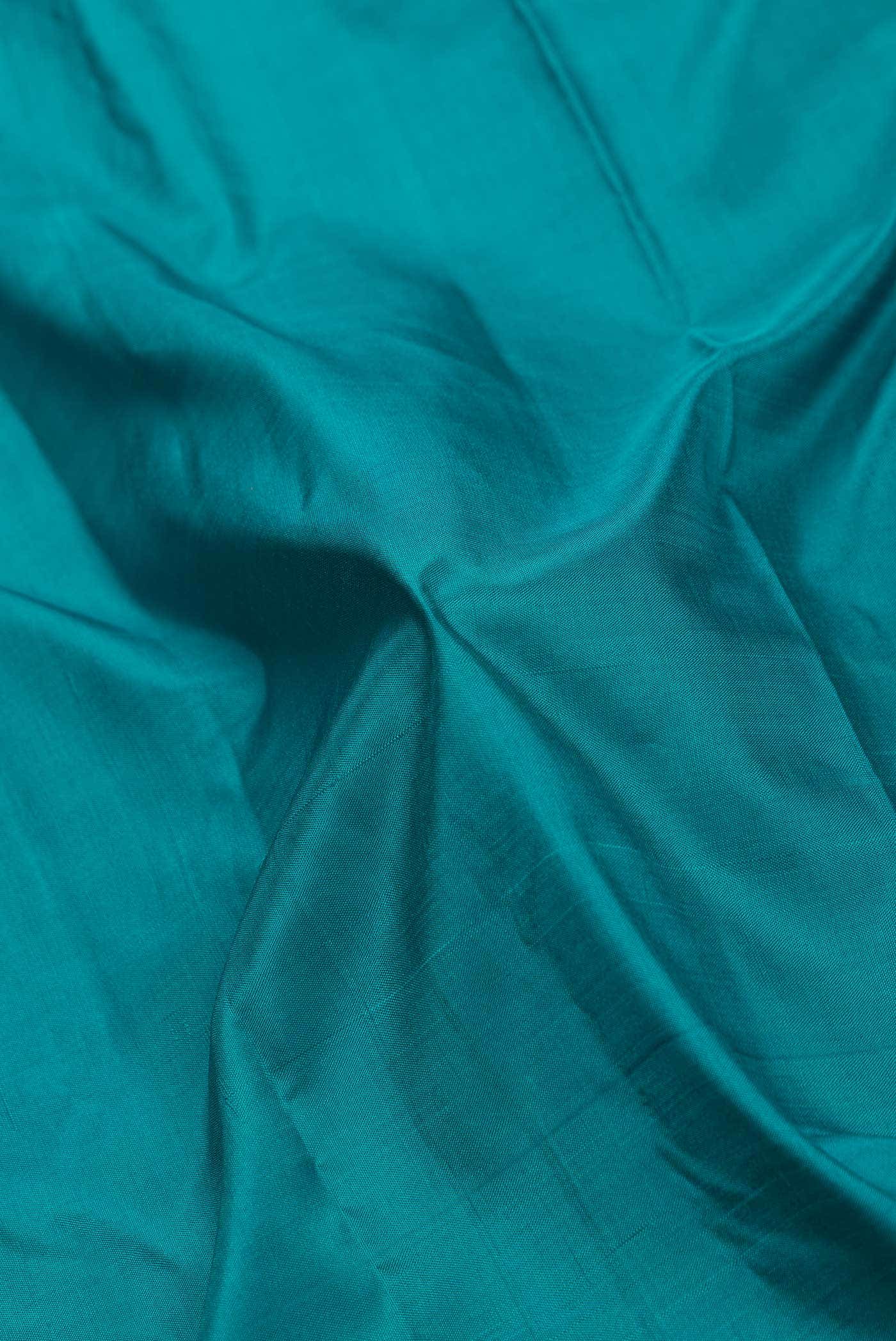 Pure Silk Pure Zari Green Dual Tone Kanchipuram Saree
