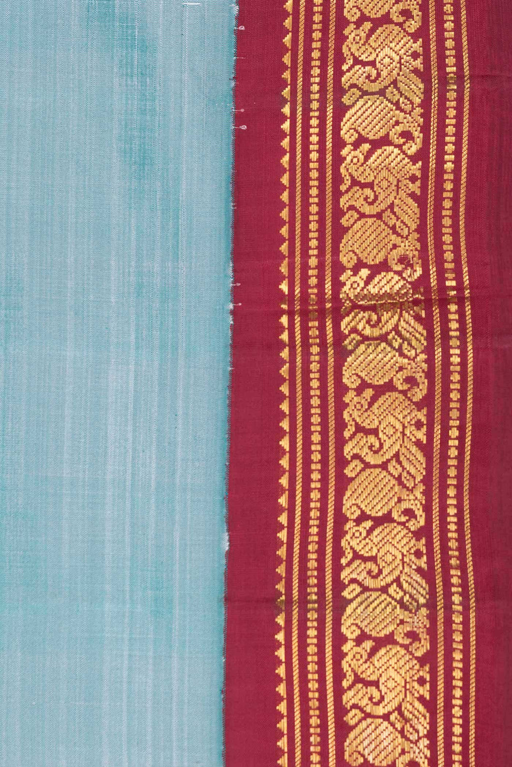 Pure Silk Pure Zari Blue Dual Tone Kanchipuram Saree