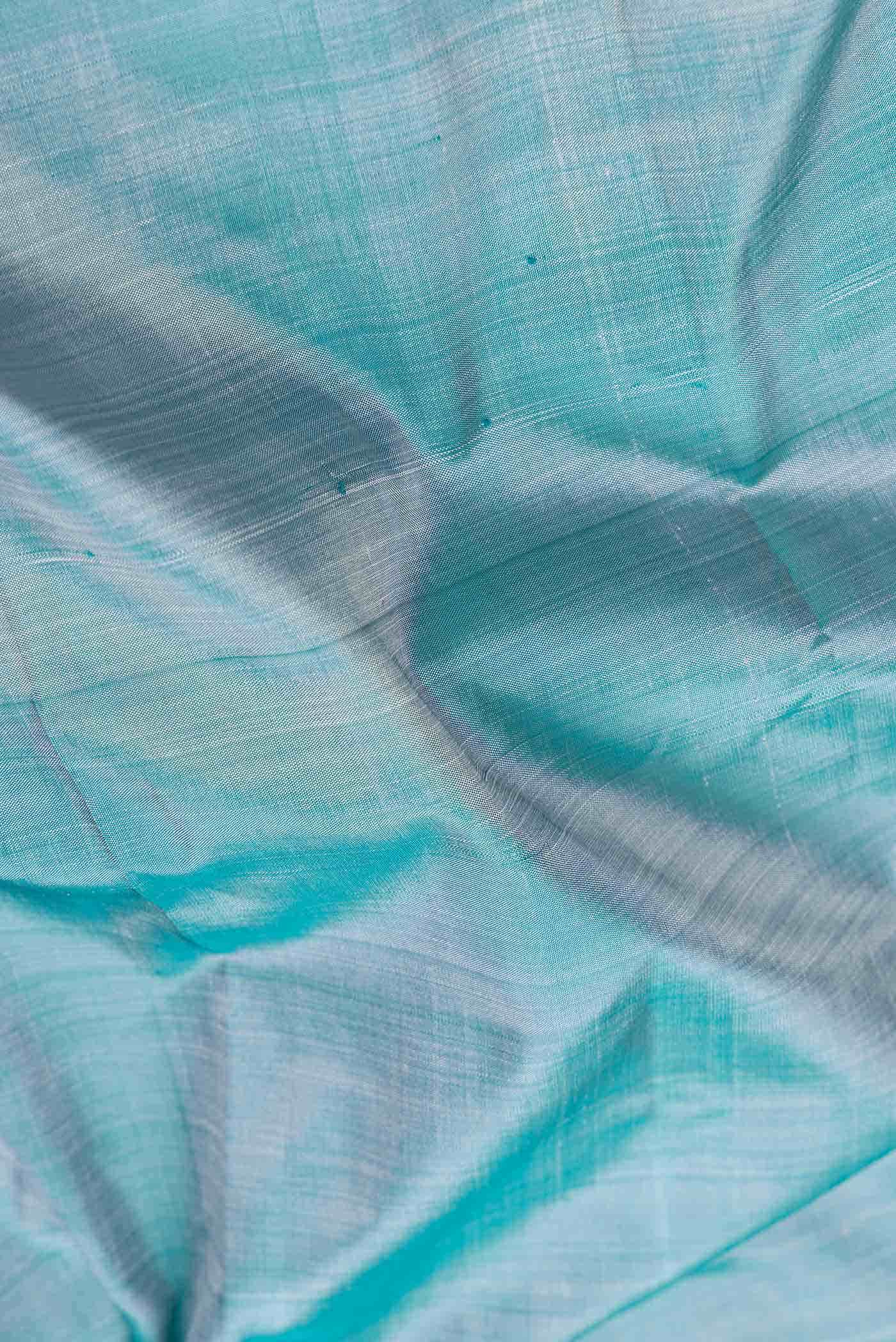 Pure Silk Pure Zari Blue Dual Tone Kanchipuram Saree
