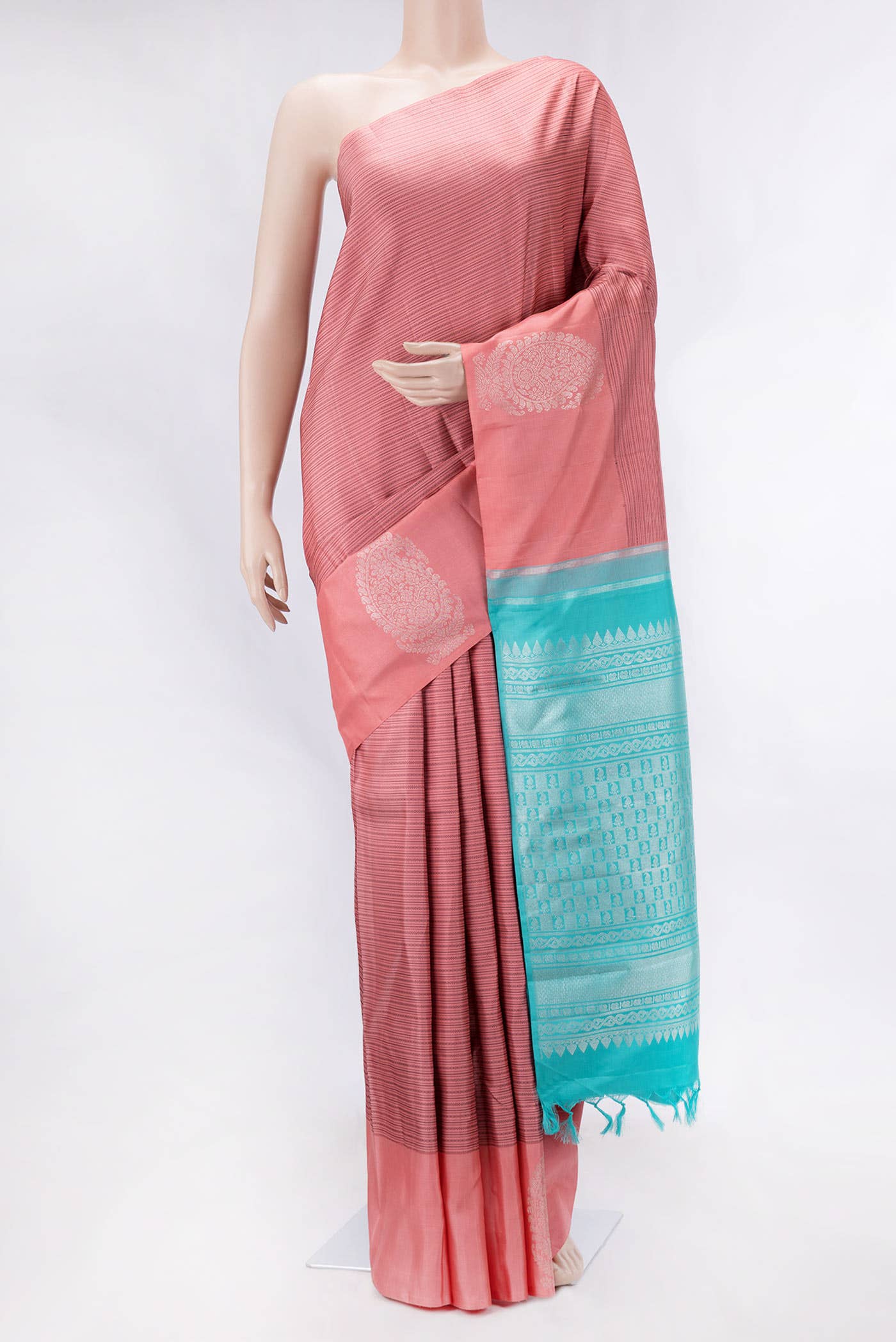 Pure Silk Pure Zari Pink Kanchipuram Saree