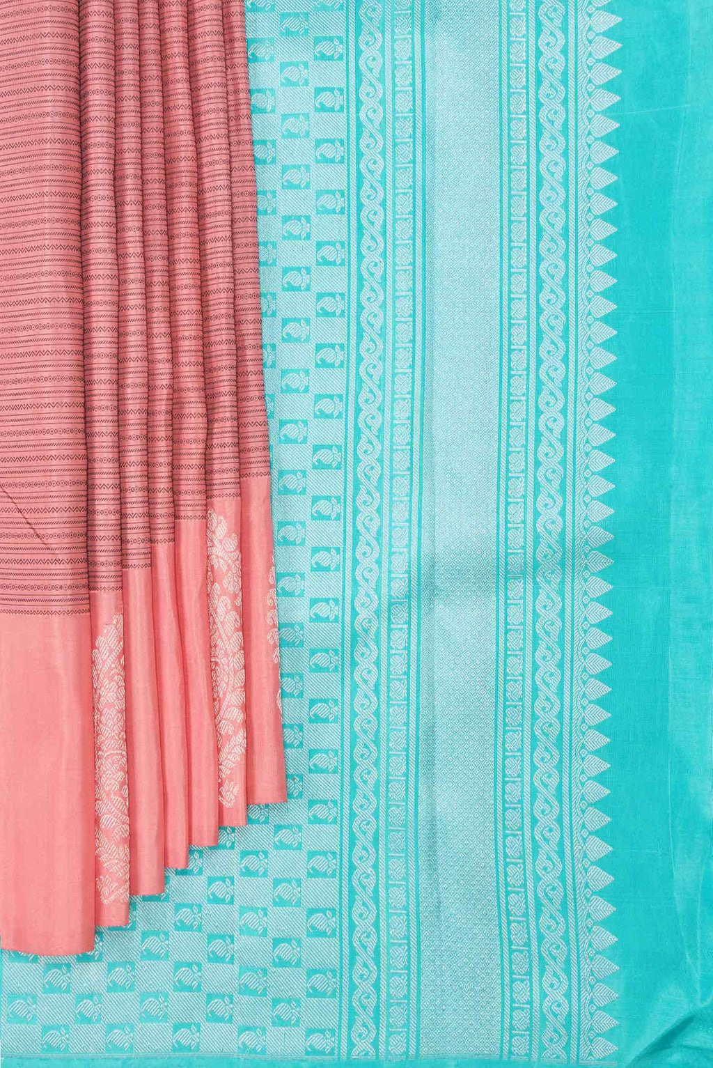 Pure Silk Pure Zari Pink Kanchipuram Saree
