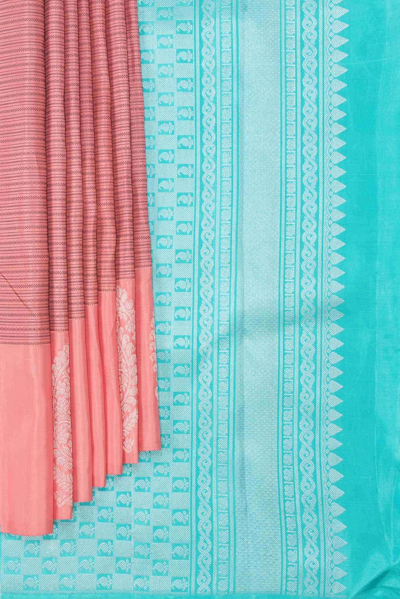 Pure Silk Pure Zari Pink Kanchipuram Saree