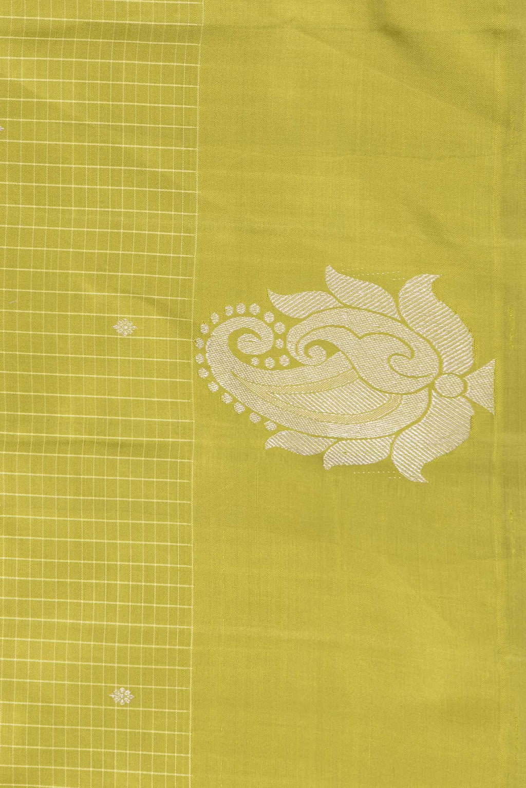 Pure Silk Pure Zari Green Dual Tone Kanchipuram Saree
