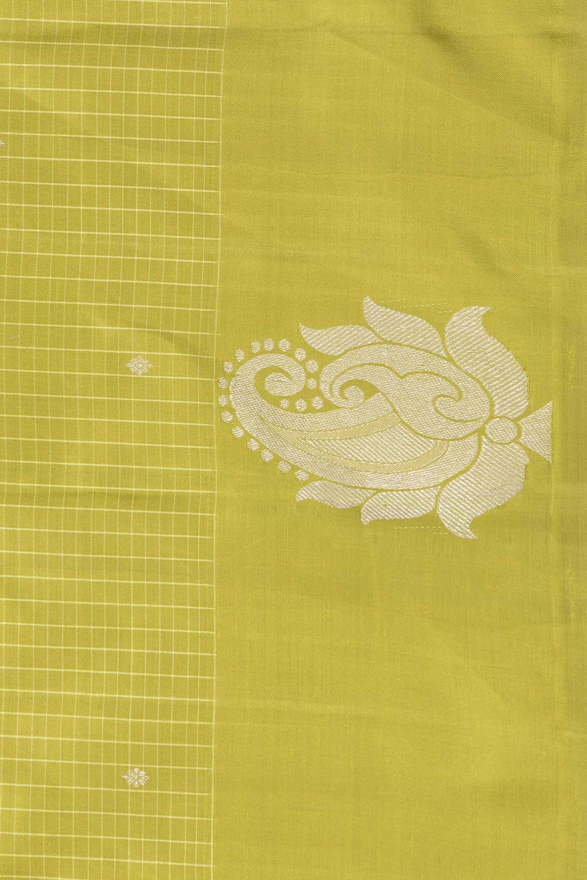 Pure Silk Pure Zari Green Dual Tone Kanjivaram Saree