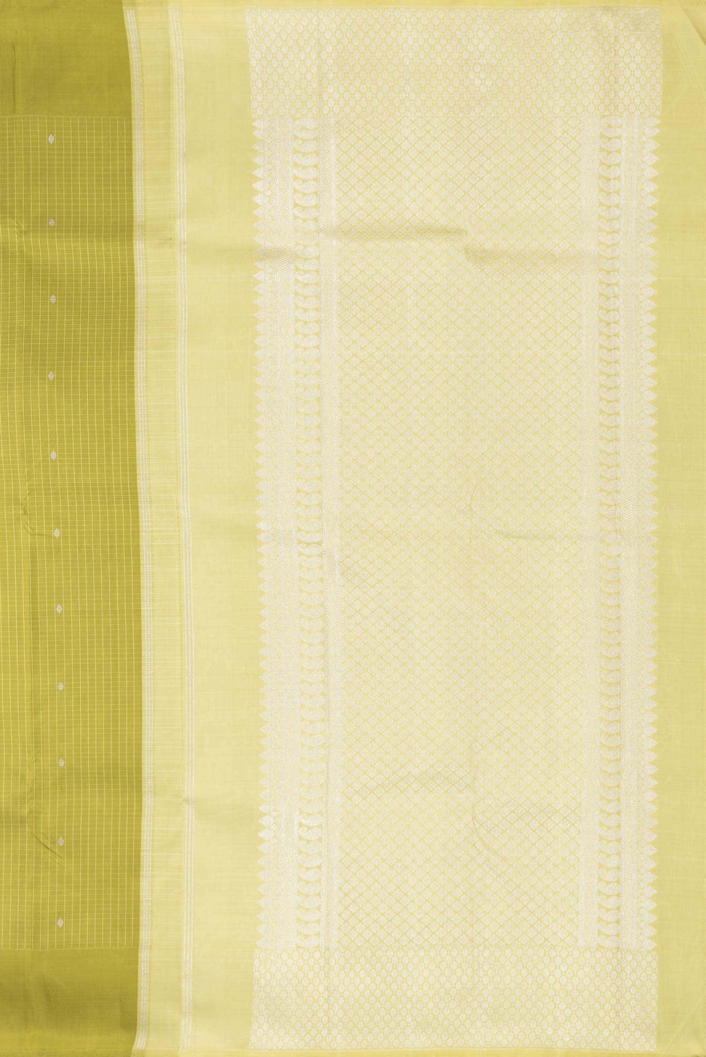 Pure Silk Pure Zari Green Dual Tone Kanchipuram Saree