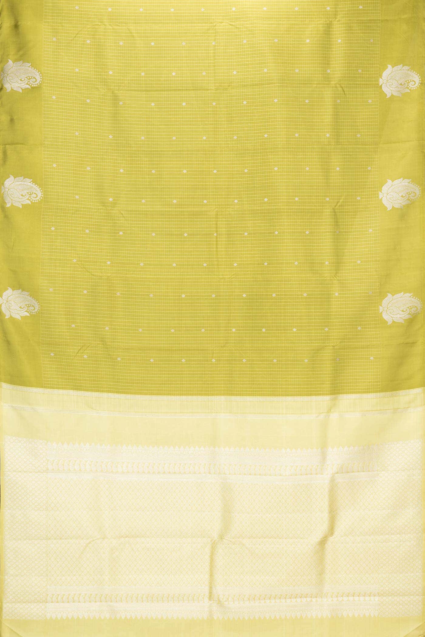 Pure Silk Pure Zari Green Dual Tone Kanchipuram Saree