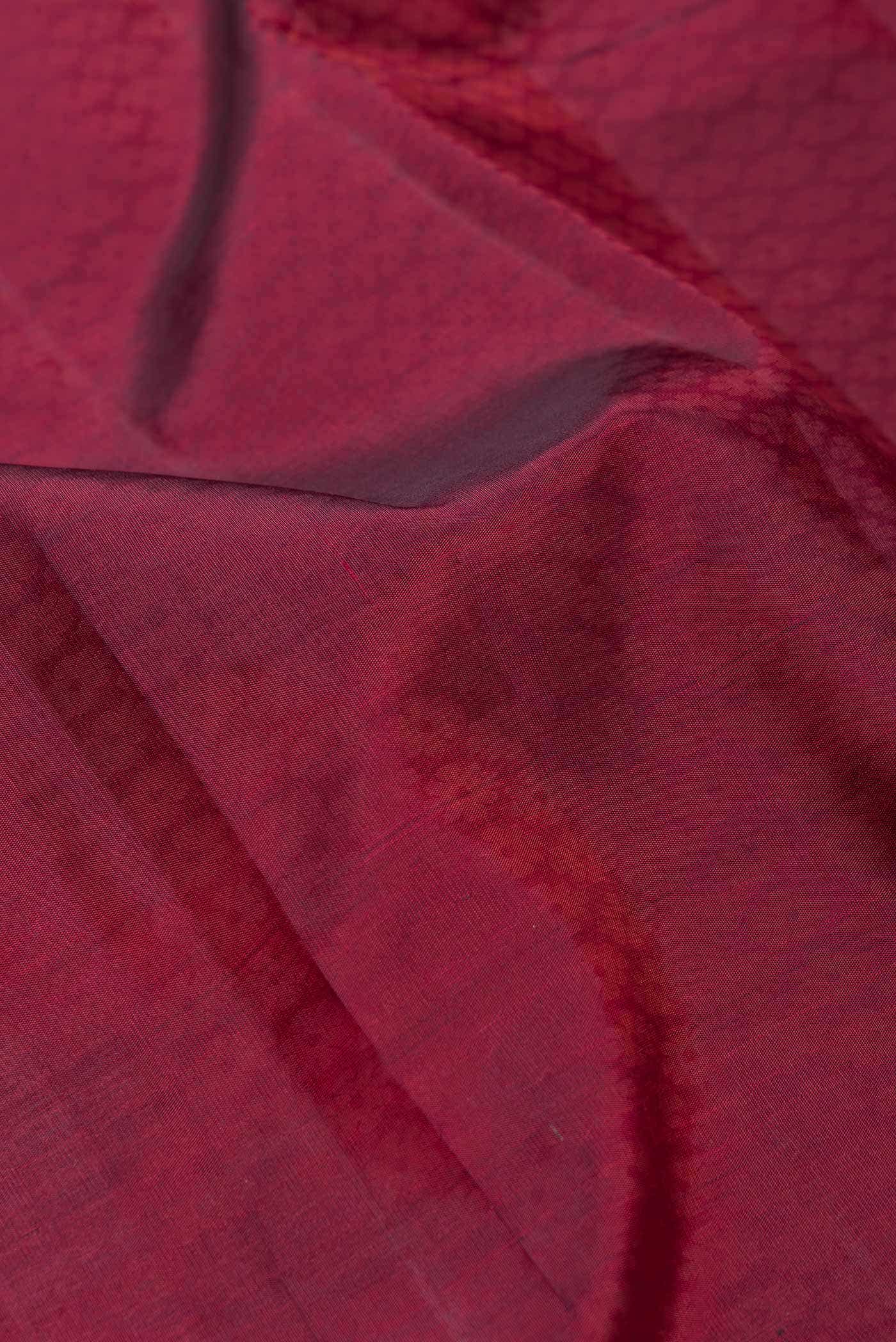 Pure Silk Pure Zari Maroon Dual Tone Kanchipuram Saree